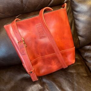 Portland leather goods Rosso festival crossbody bag